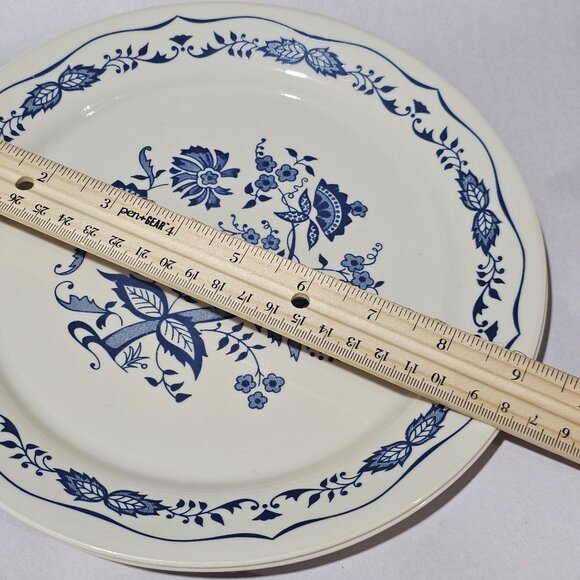 Corelle Blue Onion Floral Plate Set tan 2-salad 2-dinner plates 4-pieces table s - Picture 9 of 12